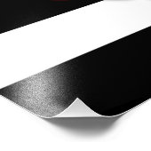 Rote Rose und Schwarz-weiße Streifen Fotodruck (Ecke)