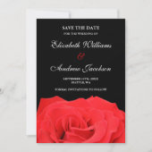 Rote Rose und Schwarze Hochzeit speichern das Datu Save The Date (Vorderseite)