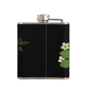 Rote Rose und schwarzer Hintergrund Flachmann (Rückseite)