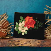 Rote Rose und schwarzer Hintergrund Fotoplatte (Seite)