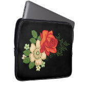 Rote Rose und schwarzer Hintergrund Laptopschutzhülle (Vorne Rechts)