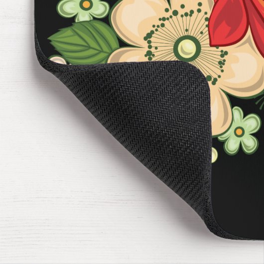 Rote Rose und schwarzer Hintergrund Mousepad (Ecke)