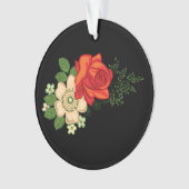 Rote Rose und schwarzer Hintergrund Ornament (Vorderseite)