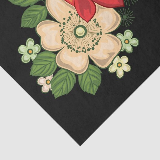 Rote Rose und schwarzer Hintergrund Seidenpapier (Ausschnitt)