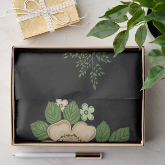 Rote Rose und schwarzer Hintergrund Seidenpapier (Geschenk)