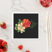 Rote Rose und schwarzer Hintergrund Serviette (Beispiel)