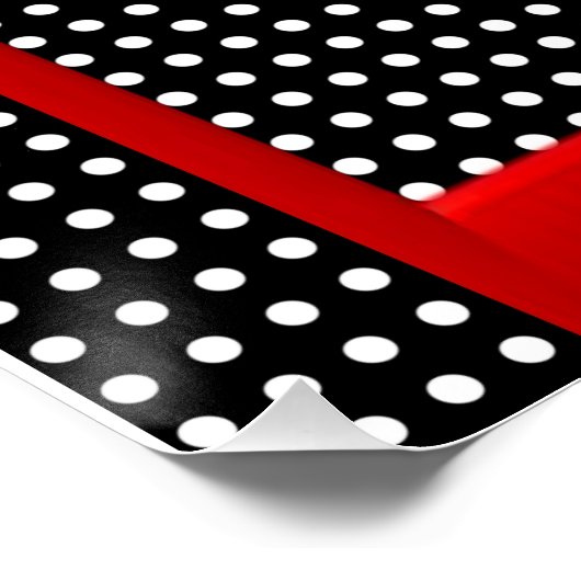 Rote Rose und Schwarzes Poster (Ecke)