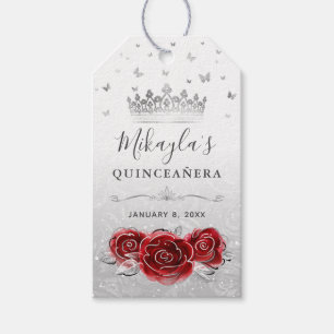 Rote Rose und Silver Crown Vielen Dank Geschenkanhänger