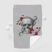 Rote Rose und Skulptur Golfhandtuch (Insitu)