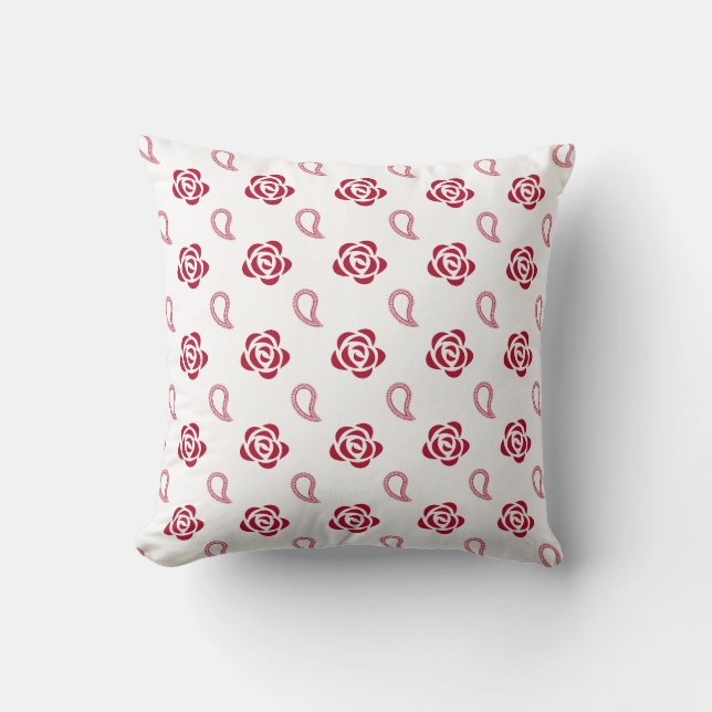 Rote Rose und Teardrop Kissen (Vorderseite)