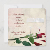 rote Rose und Wein Weinneuerung Einladung (Vorderseite)