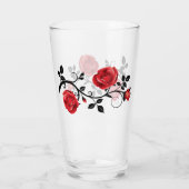 Rote Rose- und Weinglas Glas (Rückseite)