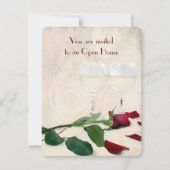 rote Rose und Weinjubiläum Einladung (Vorderseite)