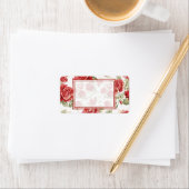 Rote Rose und Weißdruck Adressaufkleber (Insitu)
