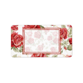 Rote Rose und Weißdruck Adressaufkleber