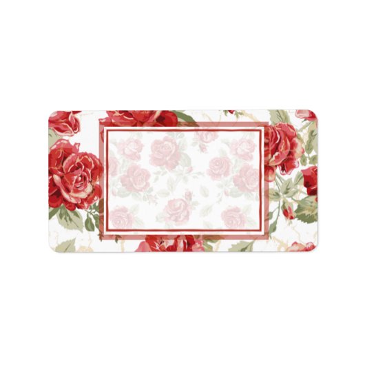 Rote Rose und Weißdruck Adressaufkleber (Vorne)