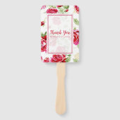 Rote Rose und Weißdrucklüfter Fächer (Vorderseite)