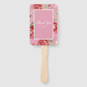 Rote Rose und Weißdrucklüfter Fächer (Vorderseite)