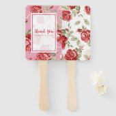 Rote Rose und Weißdrucklüfter Fächer (Vorne und Hinten)