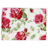 Rote Rose und weiße klassische Großgeschenktüte Große Geschenktüte (Rückseite)