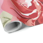 Rote Rose- und Weißpapier Geschenkpapier (Rolleneckpunkt)