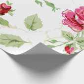 Rote Rose- und Weißpapier Geschenkpapier (Ecke)