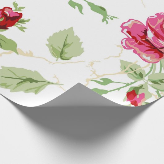 Rote Rose- und Weißpapier Geschenkpapier (Ecke)
