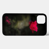 Rote Rose und Weißrauchen. Monogrammm. Case-Mate iPhone Hülle (Rückseite (Horizontal))