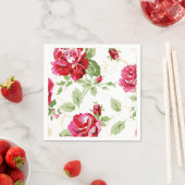 Rote Rose- und Weißserien-Servietten Serviette (Beispiel)