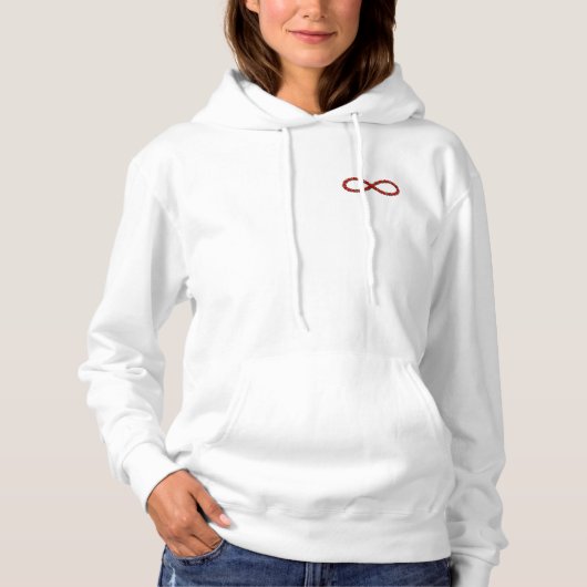 Rote Rose & Unendlichkeit Hoodie (Vorderseite)