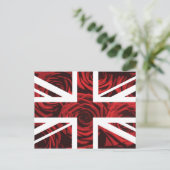 Rote Rose Union Jack British (UK) Flag Postkarte (Stehend Vorderseite)