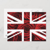 Rote Rose Union Jack British (UK) Flag Postkarte (Vorne/Hinten)