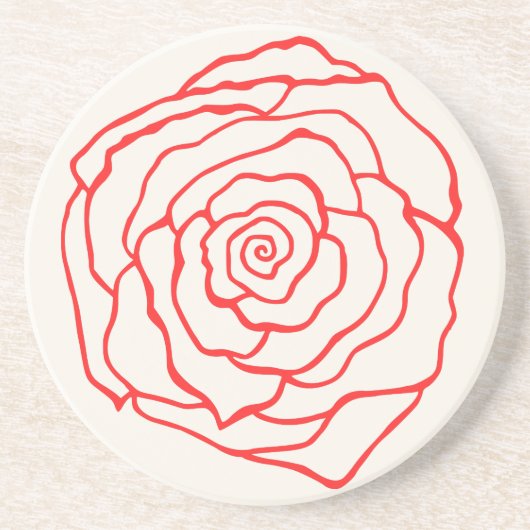 Rote Rose Untersetzer (Vorne)