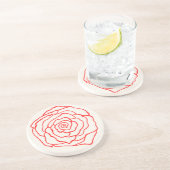 Rote Rose Untersetzer (Seite)