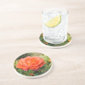 Rote Rose Untersetzer (Seite)