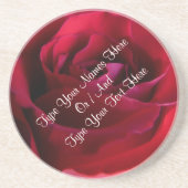Rote Rose Untersetzer Personalisierte Rose Dekorat (Vorne)