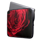 Rote Rose Valentine: Dunkle Romantik Laptopschutzhülle (Vorderseite Links)