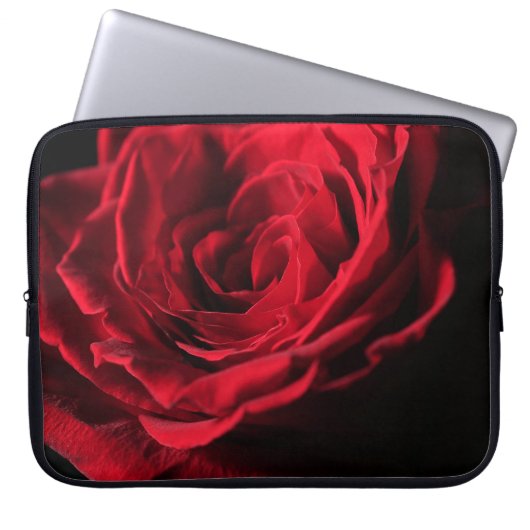 Rote Rose Valentine: Dunkle Romantik Laptopschutzhülle (Vorderseite)