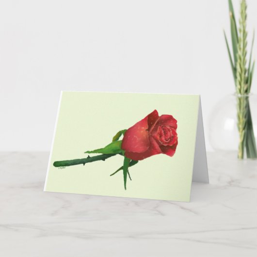 Rote Rose Valentine Feiertagskarte (Vorderseite)