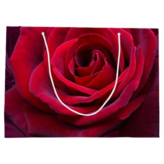 rote Rose Valentine Große Geschenktüte (Rückseite)
