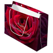 rote Rose Valentine Große Geschenktüte (Vorderseite Schrägansicht)