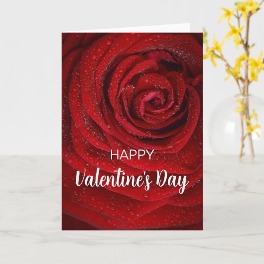 Rote Rose, Valentine Karte (Gelbe Blume)