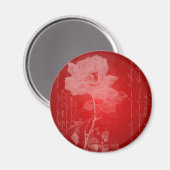 Rote Rose Valentine Magnet (Vorderseite/Rückseite)