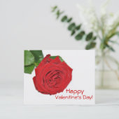 Rote Rose Valentinstag Postkarte (Stehend Vorderseite)