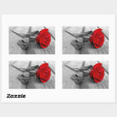 Rote Rose Verließ auf dem Dock; ich Liebe dich imm Rechteckiger Aufkleber (Blatt)