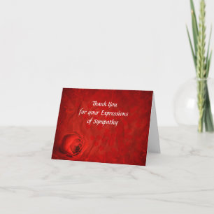 Rote Rose Vielen Dank für Ihr Beileid Dankeskarte