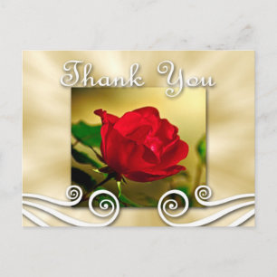 Rote Rose Vielen Dank, Postcard Postkarte