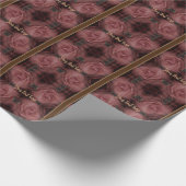 Rote Rose Vintag Personalisiert Geschenkpapier (Ecke)