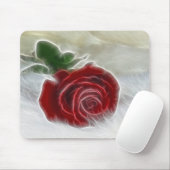 Rote Rose von Fraktalen auf Pelzen Mousepad (Mit Mouse)