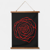 Rote Rose Wall Art Tapestry Wandteppich Mit Holzrahmen (Vorderseite)